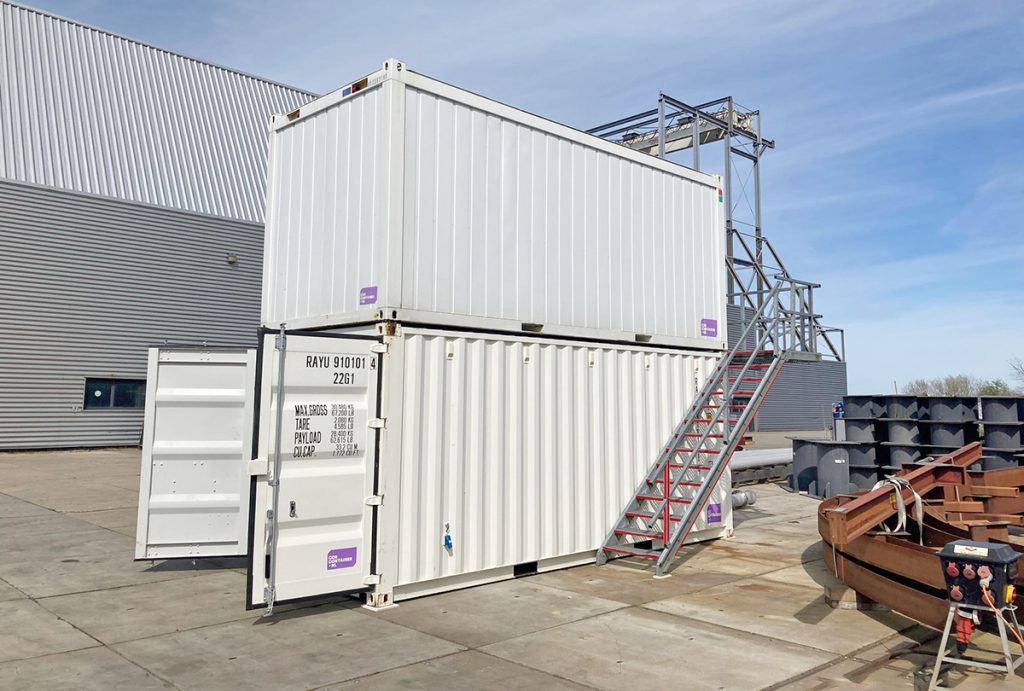 Gestapelde kantoorunit op 20ft zeecontainer